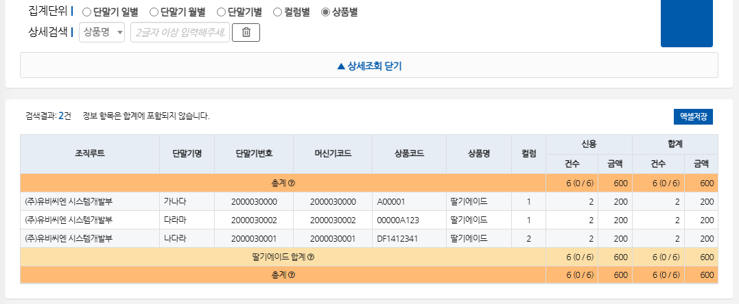 변경) 상품별 목록